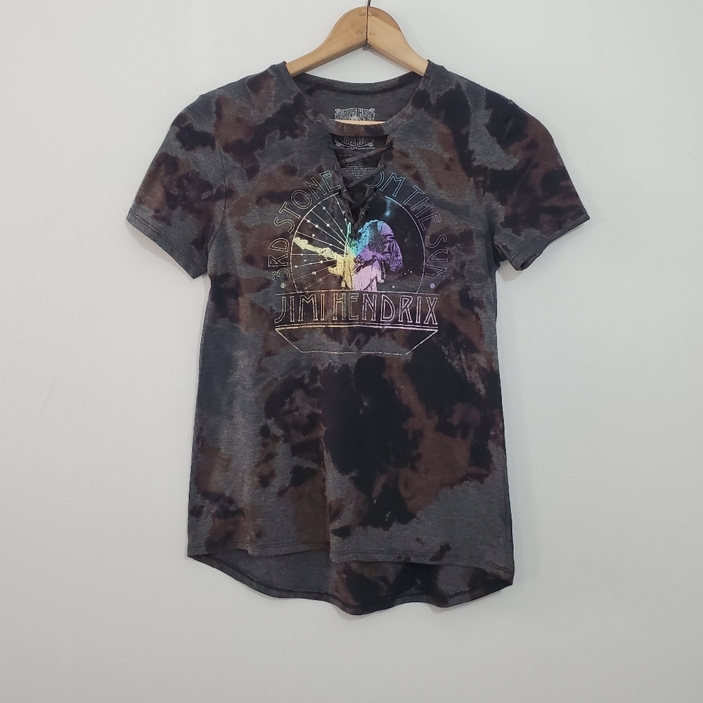 Custom Upcycled Tie Dyed Purple Haze Jimi Hendrix Tee